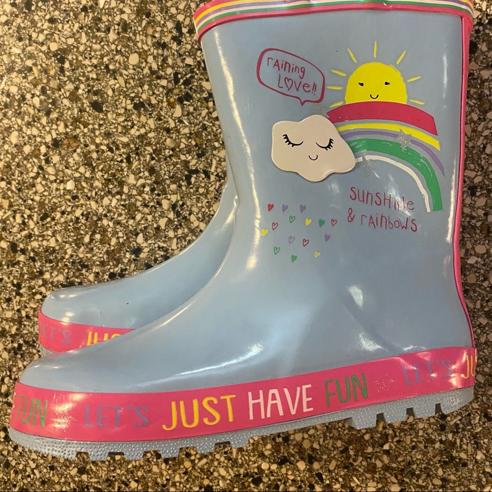 NEW, never worn girls rain boots